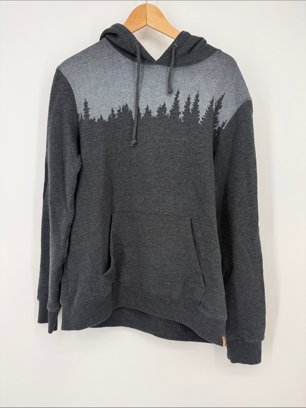 Tentree Men's/Unisex Dark Gray Hooded Pullover with Tree Line Graphic